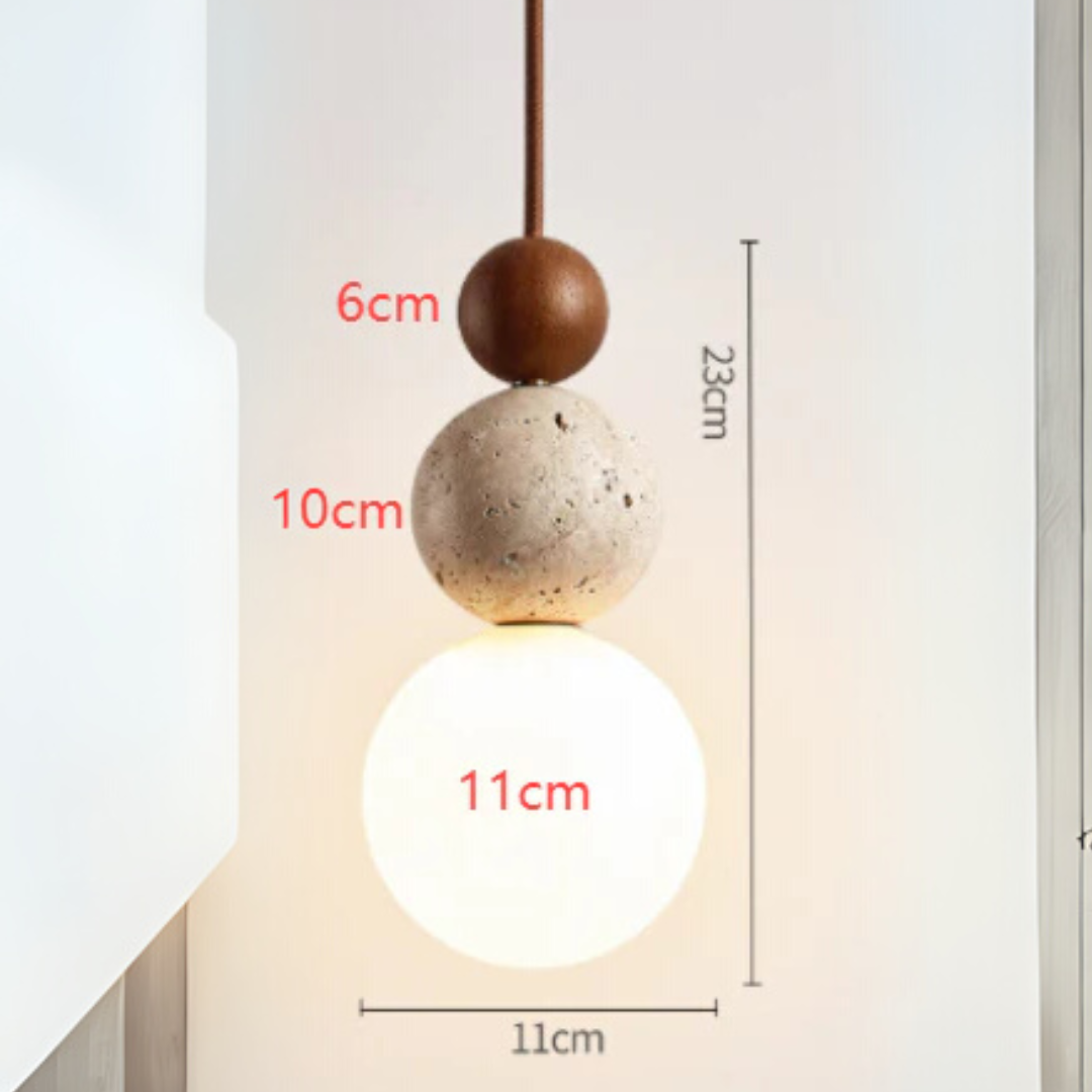 Nowoczesna lampa wisząca z naturalnych materiałów – styl Japandi