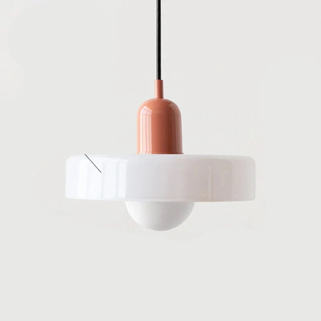 Designerska lampa wisząca z kolorowym kloszem – Vintage i minimalistyczna