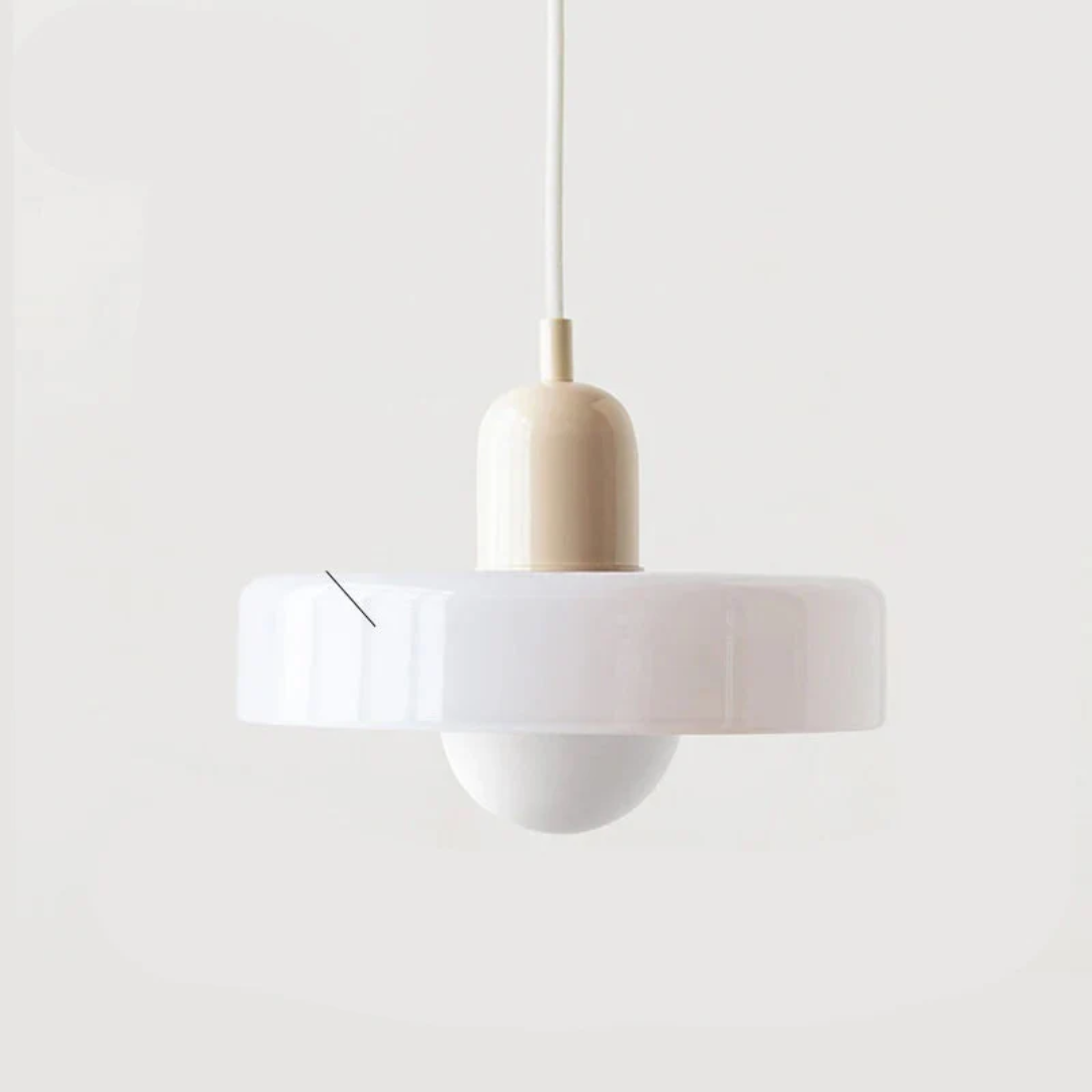 Designerska lampa wisząca z kolorowym kloszem – Vintage i minimalistyczna