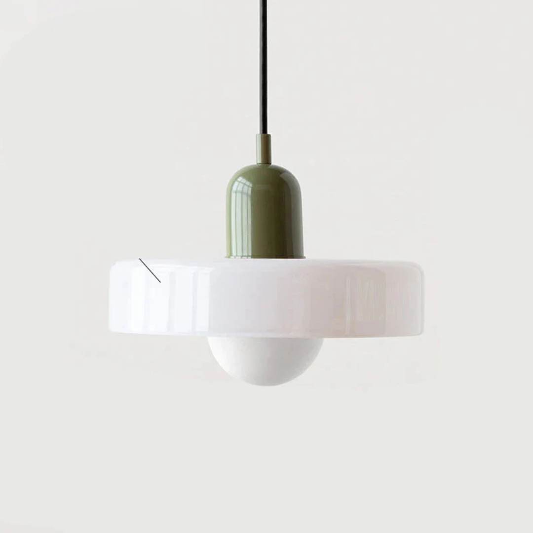 Designerska lampa wisząca z kolorowym kloszem – Vintage i minimalistyczna