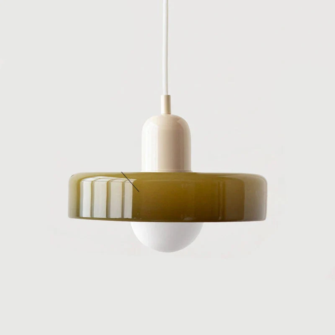 Designerska lampa wisząca z kolorowym kloszem – Vintage i minimalistyczna