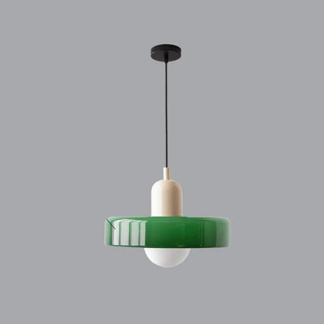 Designerska lampa wisząca z kolorowym kloszem – Vintage i minimalistyczna