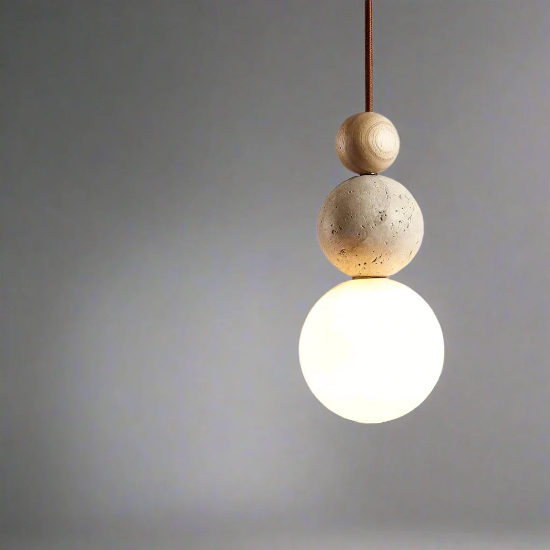 Nowoczesna lampa wisząca z naturalnych materiałów – styl Japandi